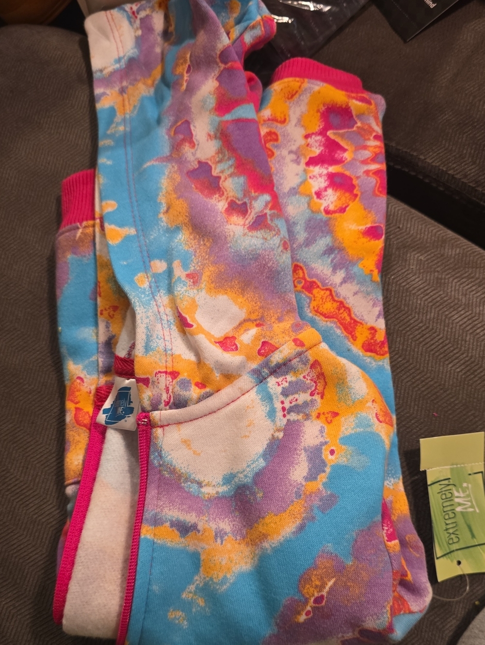 Kids Tie-Dye Zipup Hoodie - Multicolor (Blue, Purple & Yellow)